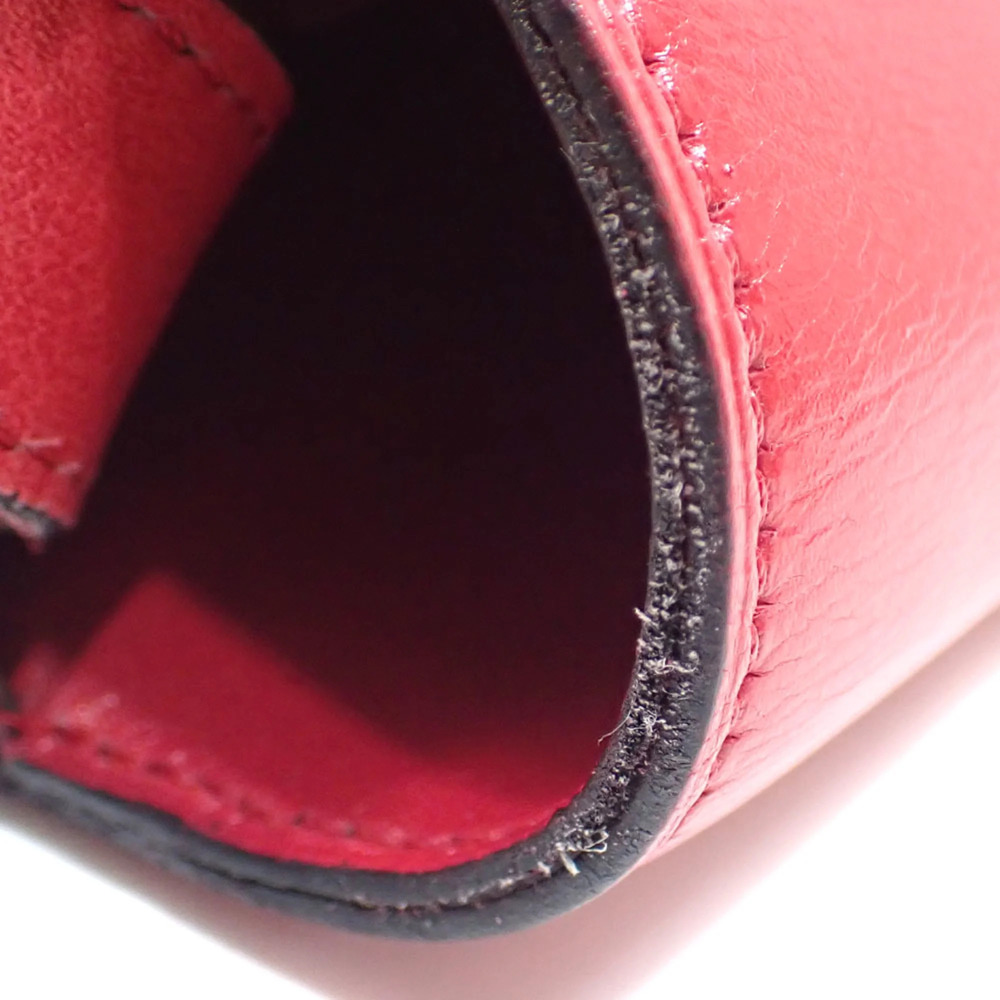 CHRISTIAN DIOR Red Leather Shoulder Bag - Picture 6 of 10